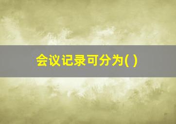 会议记录可分为( )